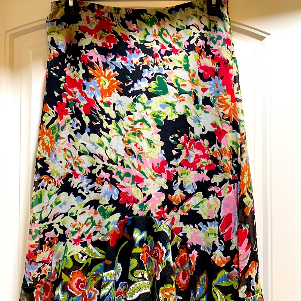 High-low Ruffled hem skirt with lining